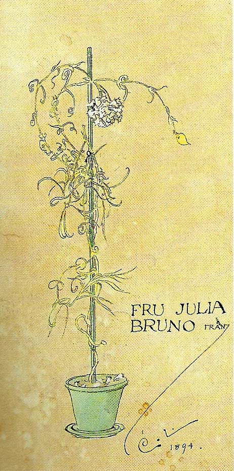 Carl Larsson nejlika i gron blomkruka